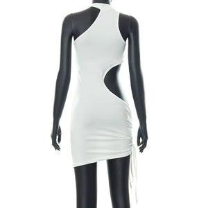 Gallia 3 couleurs micro robe asymétrique ouverte lacée sexy d'été - GUAPPAA