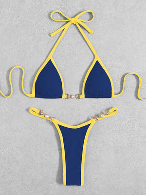 Sexy micro bikini string push-up à perle bi couleur Lega - GUAPPAA