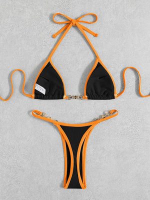 Sexy micro bikini string push-up à perle bi couleur Lega - GUAPPAA