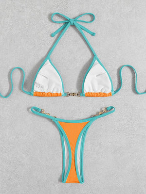 Sexy micro bikini string push-up à perle bi couleur Lega - GUAPPAA