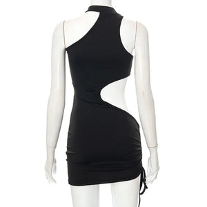 Gallia 3 couleurs micro robe asymétrique ouverte lacée sexy d'été - GUAPPAA