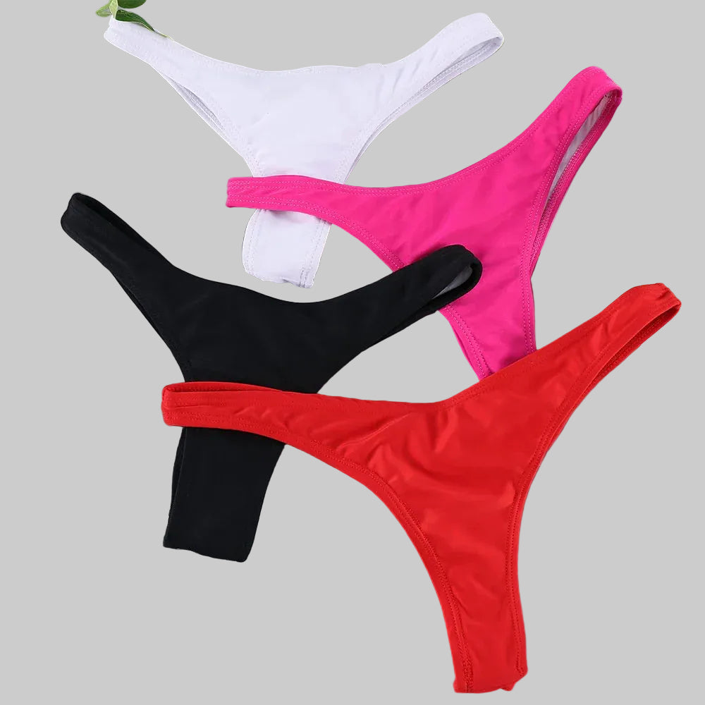 String brésilien de bain Banama rouge, coupe taille haute