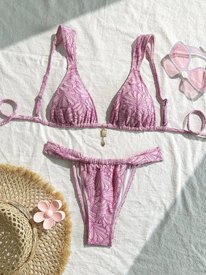 Bikini string coupe haute triangle brésilien - La Cadix Rose - Bikini - image 13