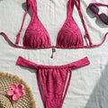Bikini string coupe haute triangle brésilien - La Cadix Rose - Bikini - image 1