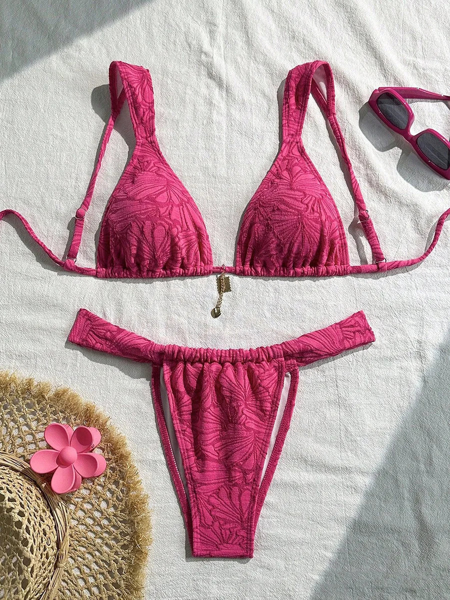 Bikini string coupe haute triangle brésilien - La Cadix