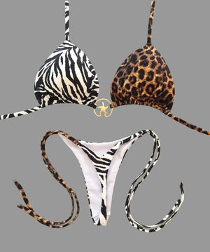 Bikini string ficelle push-up triangle sexy L'île de la Tentation zèbre léopard