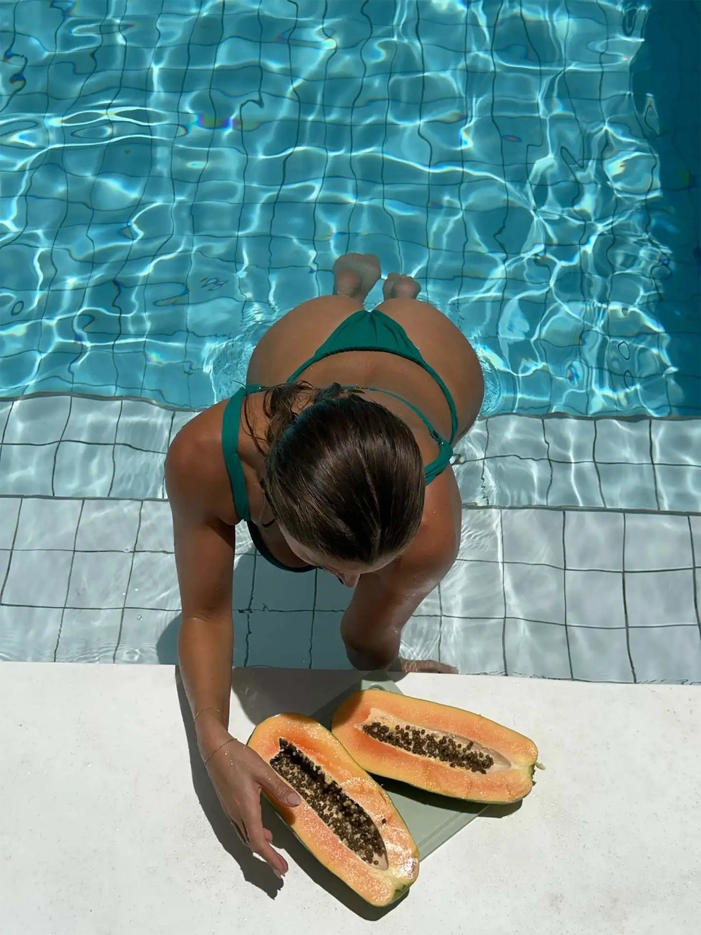 Bikini string taille haute Push-Up à Bretelles L'Escale Bleu ciel - Bikini - image 8