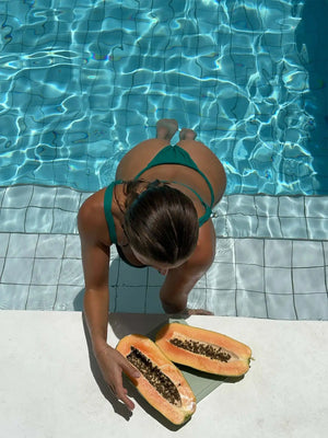 Bikini string taille haute Push-Up à Bretelles L'Escale Bleu ciel - Bikini - image 8