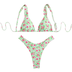 Bikini string tanga fleuri triangle brésilien Eclosion - Guappaa