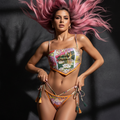 Bikini string tanga imprimé deux pièces La Valenciana Orange - Bikini - image 1