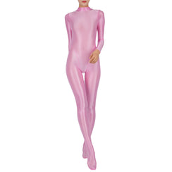 Combinaison brillante satinée pour femmes col montant manches longues Desigma