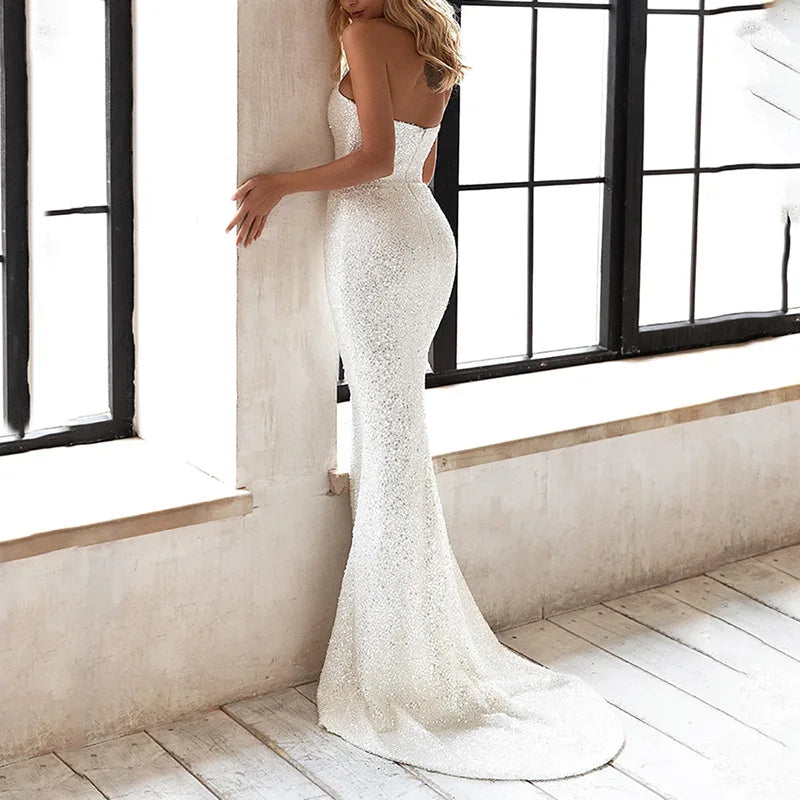 Robe longue brillante bandeau Sirène - GUAPPAA