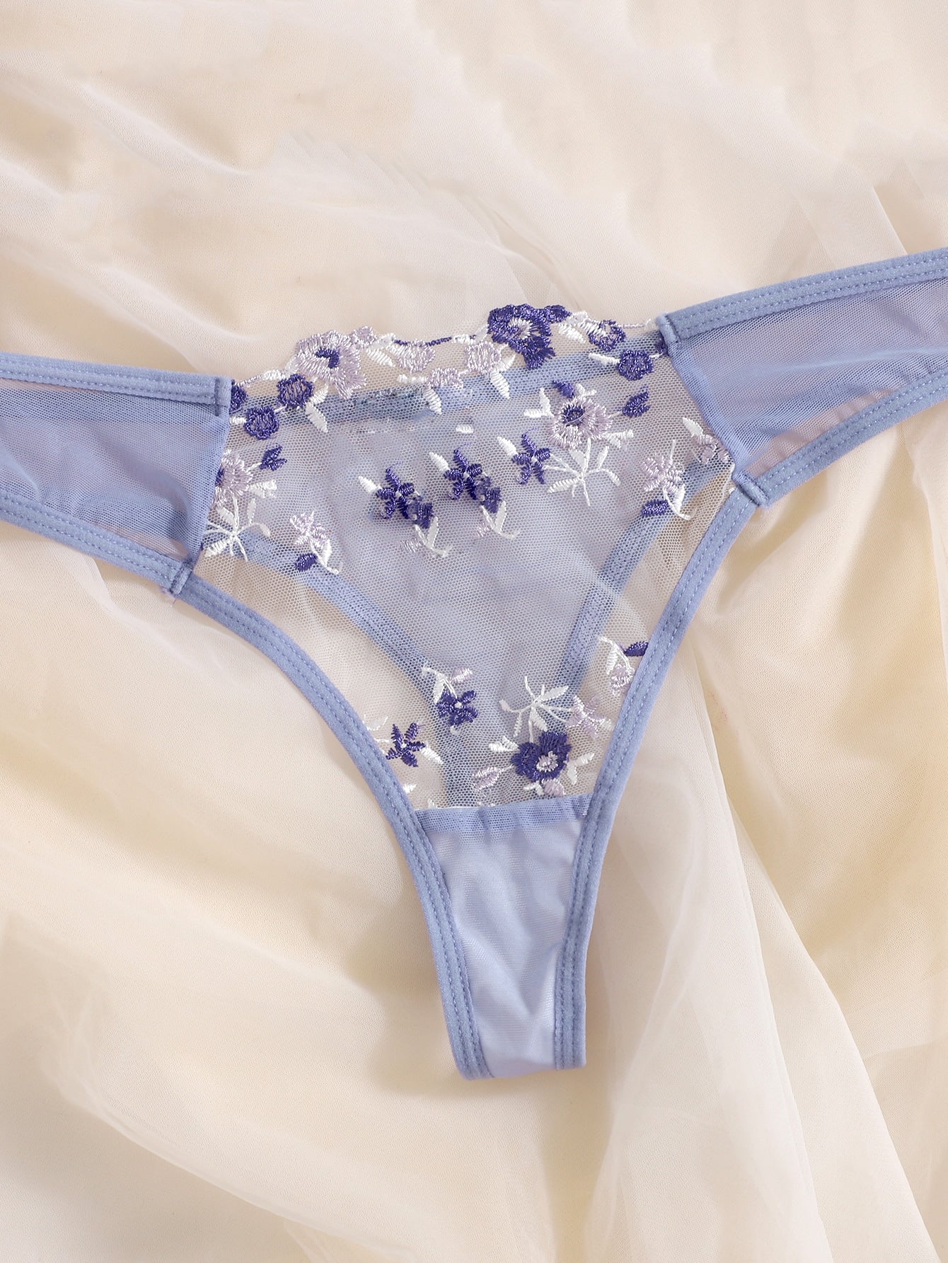 Ensemble soutien-gorge et string fleuris transparents Lila - GUAPPAA