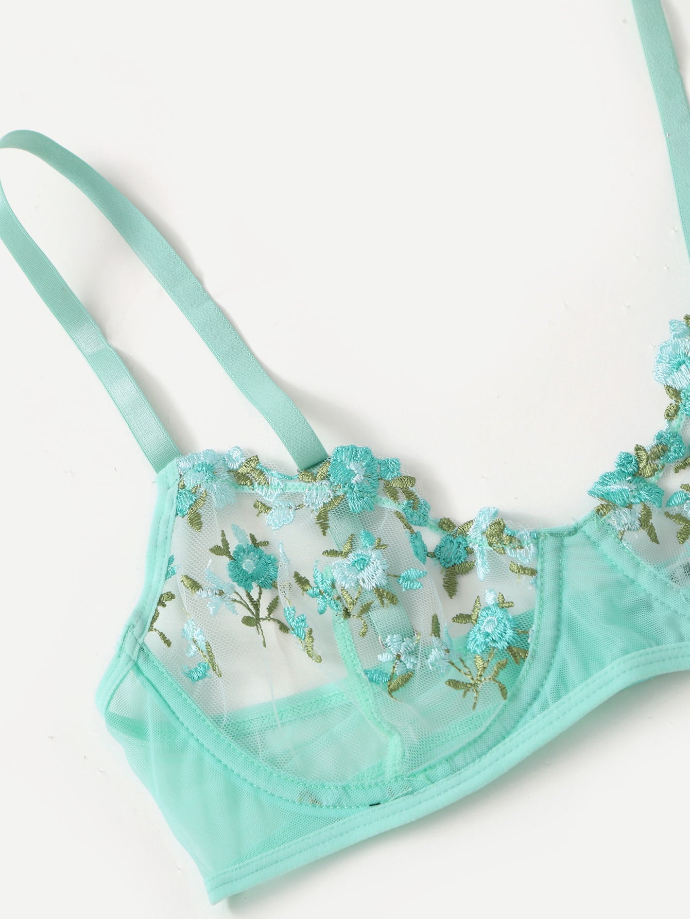 Ensemble soutien-gorge et string fleuris transparents Lila - GUAPPAA