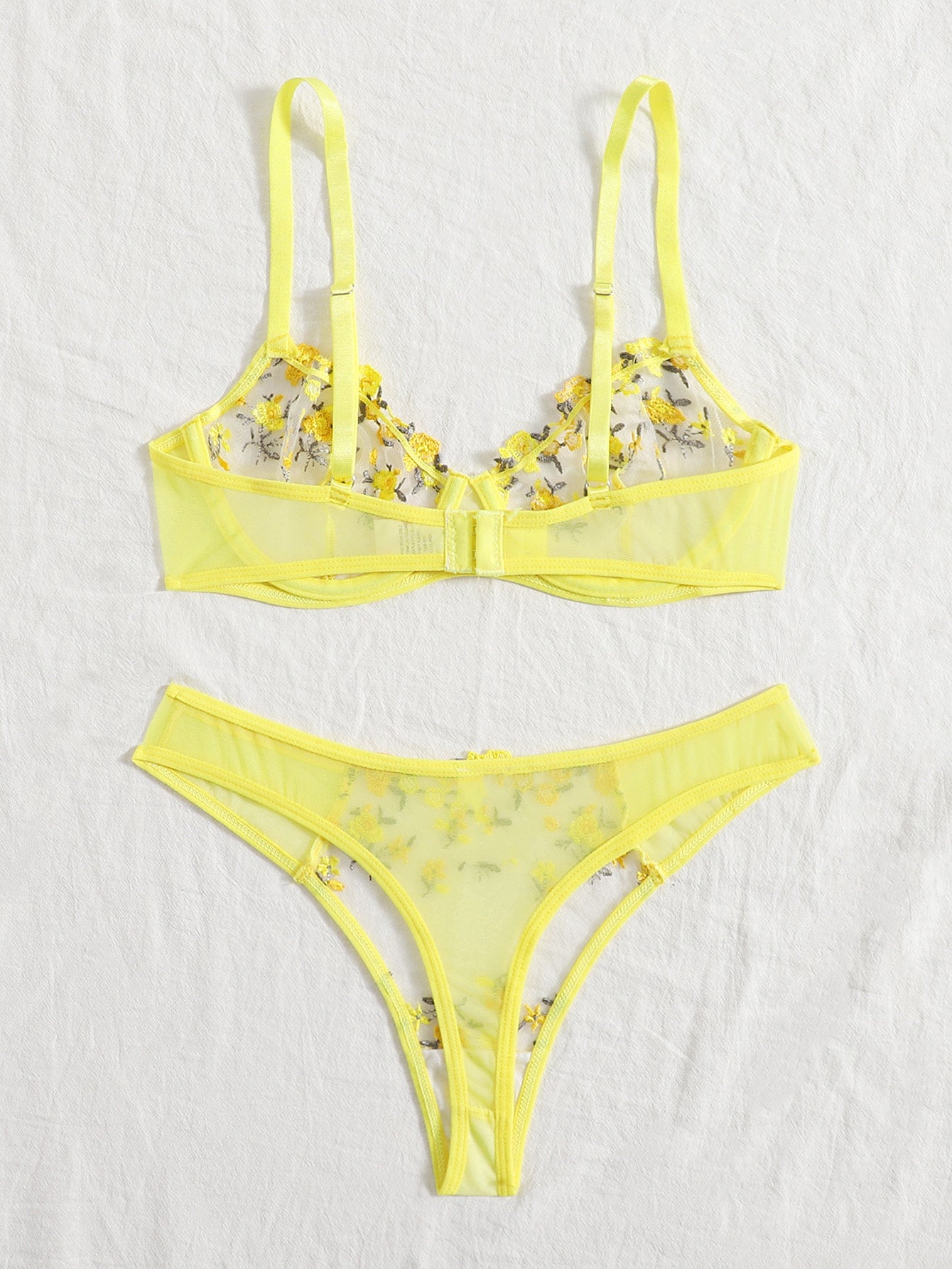 Ensemble soutien-gorge et string fleuris transparents Lila - GUAPPAA