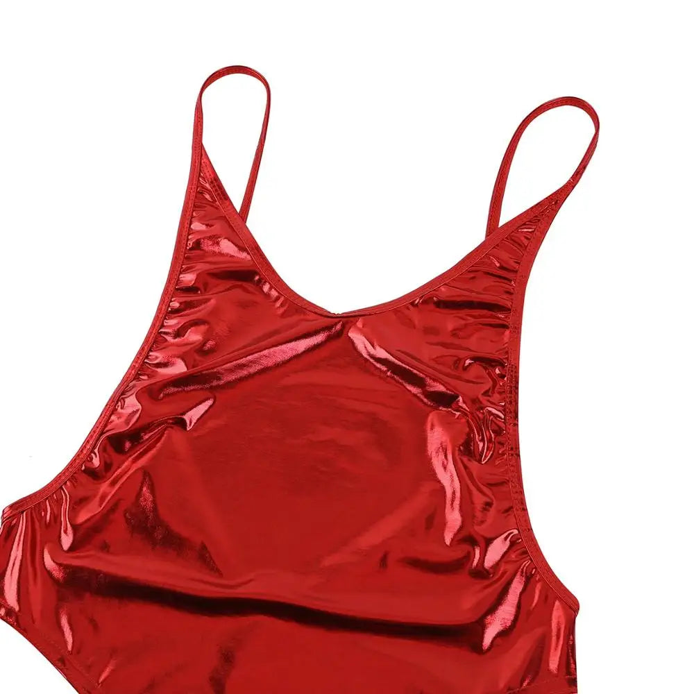 Maillot string 1 piece dos nu vinyle verni laqué sexy Downtown - GUAPPAA