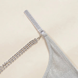 Ensemble sexy de lingerie trois pièces avec porte-jarretelles à strass Satisfaction - GUAPPAA