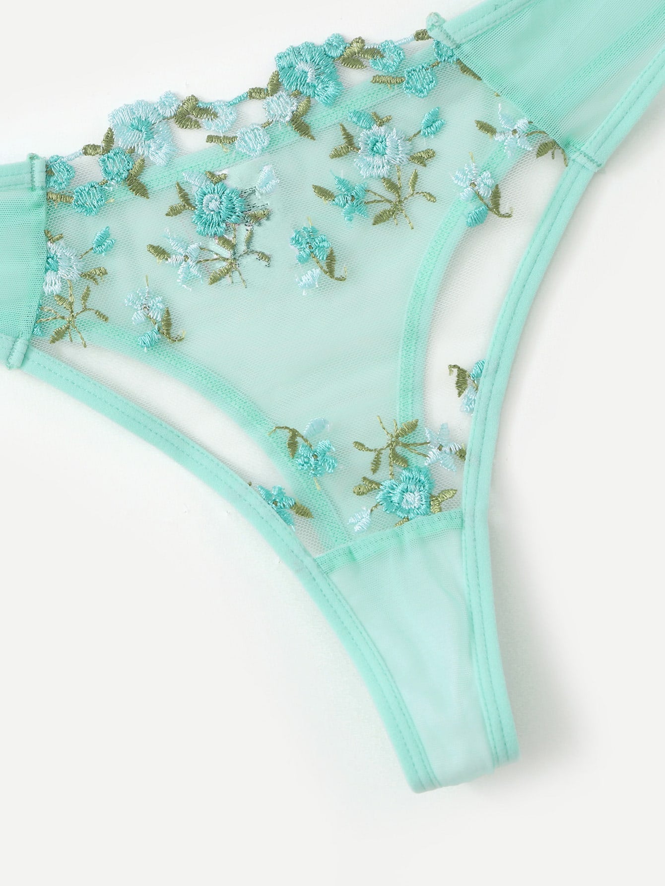 Ensemble soutien-gorge et string fleuris transparents Lila - GUAPPAA