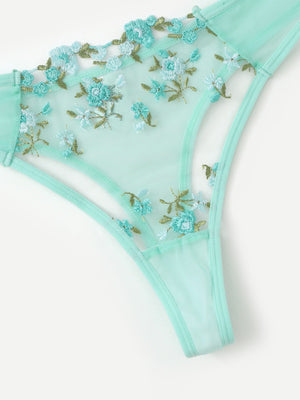 Ensemble soutien-gorge et string fleuris transparents Lila - GUAPPAA