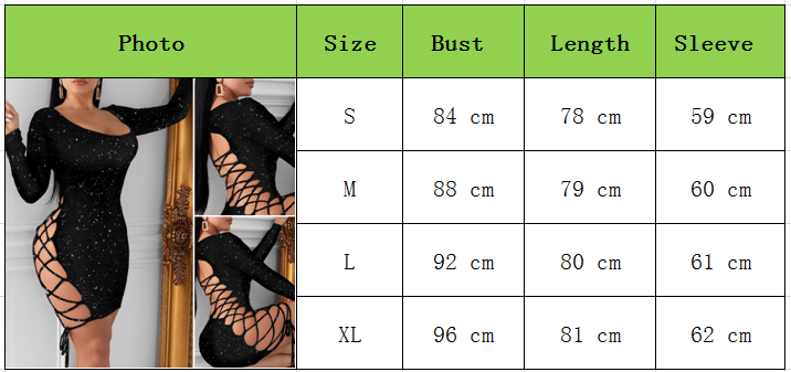 Petite robe noire dos nu laçé à manches longues et paillettes Legal - GUAPPAA