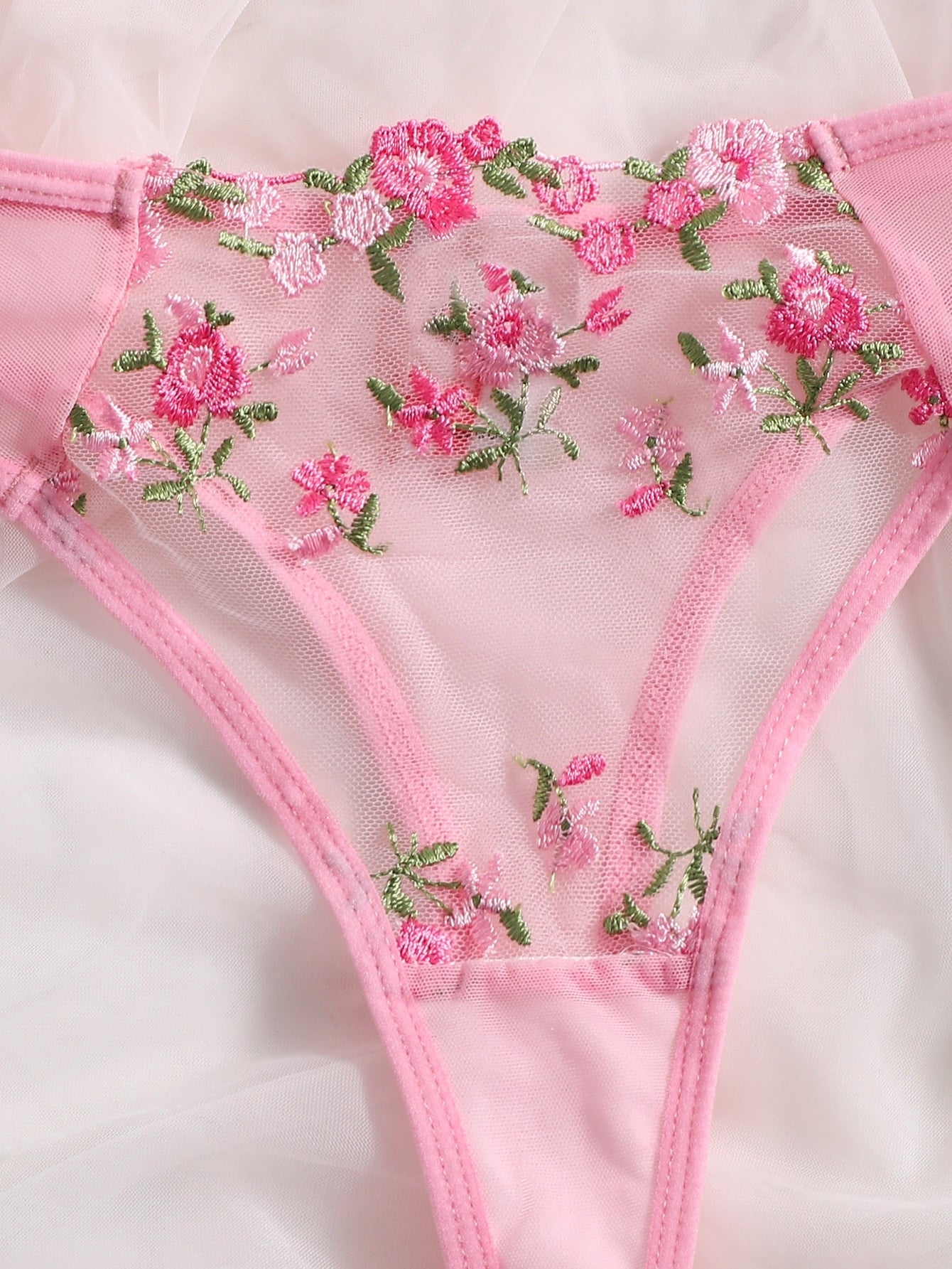 Ensemble soutien-gorge et string fleuris transparents Lila - GUAPPAA