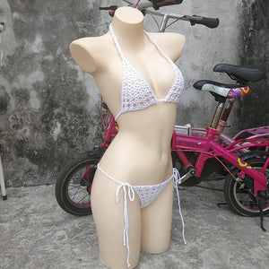 Maillot de bain bohème 2 pièces string ficelle crochet tricoté Phi-Phi - GUAPPAA