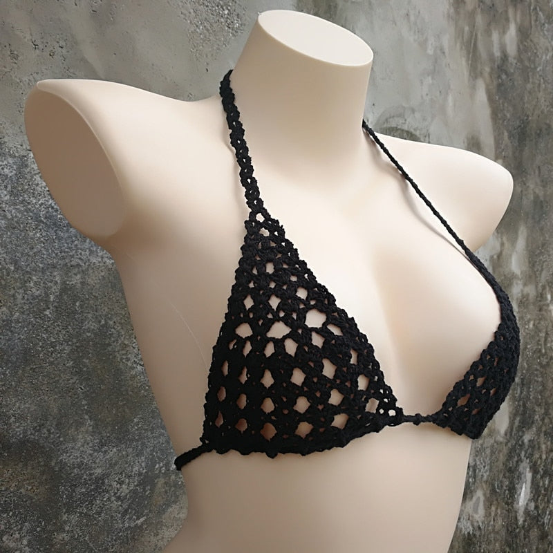 Maillot de bain bohème 2 pièces string ficelle crochet tricoté Phi-Phi - GUAPPAA