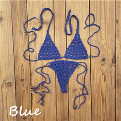 Maillot de bain bohème 2 pièces string ficelle crochet tricoté Phi-Phi - GUAPPAA