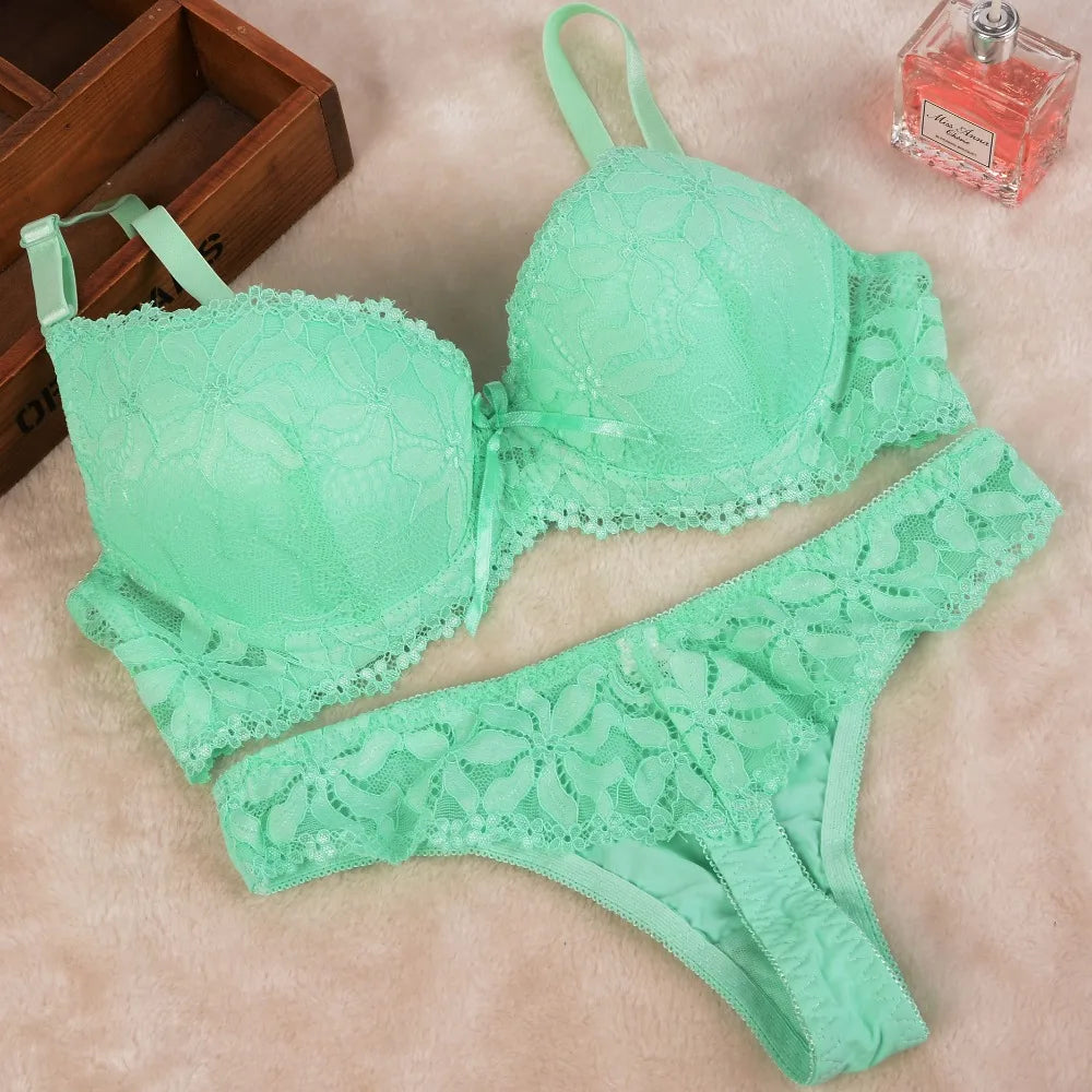 Ensemble 2 pièces lingerie dentelle string soutien-gorge Pétillante - GUAPPAA
