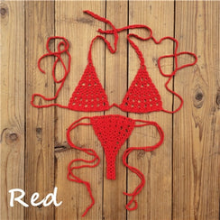 Maillot de bain bohème 2 pièces string ficelle crochet tricoté Phi-Phi - GUAPPAA
