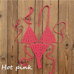 Maillot de bain bohème 2 pièces string ficelle crochet tricoté Phi-Phi - GUAPPAA
