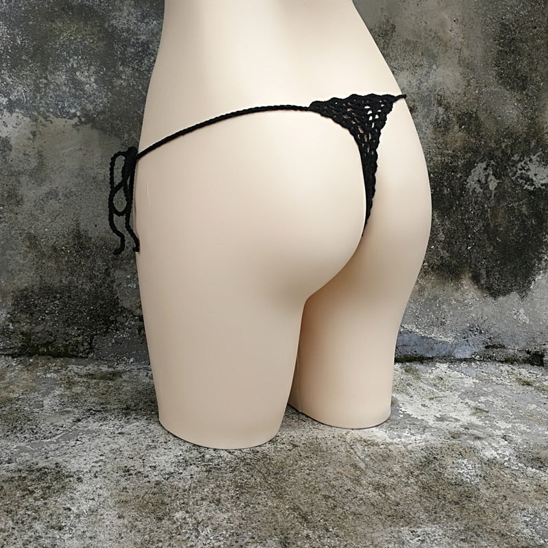 Maillot de bain bohème 2 pièces string ficelle crochet tricoté Phi-Phi - GUAPPAA