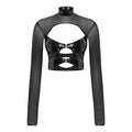 Haut court à manches longues transparentes rave soirée tek bustier caraco noir Hammer - GUAPPAA