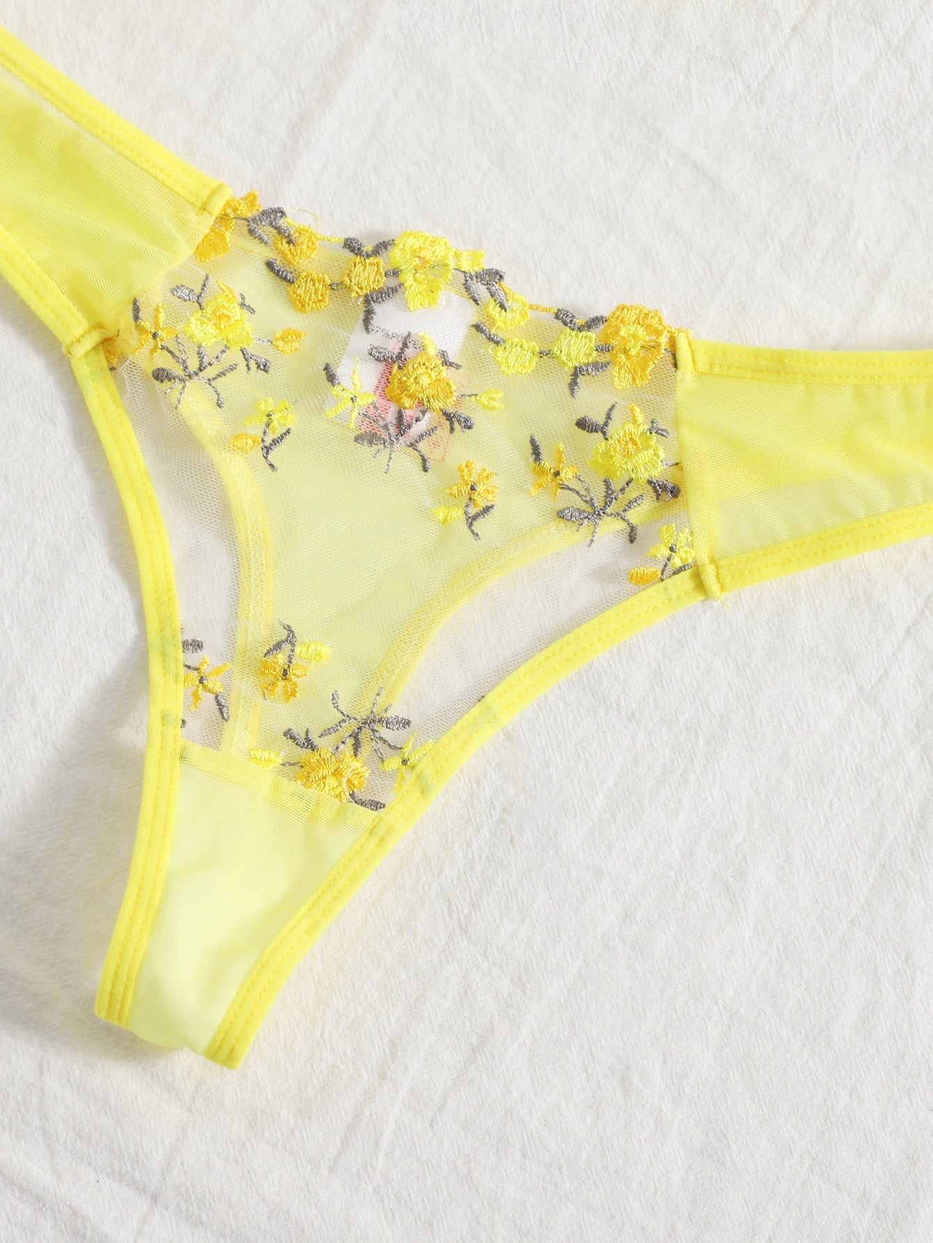 Ensemble soutien-gorge et string fleuris transparents Lila - GUAPPAA