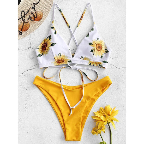 Maillot de bain deux pièces échancré taille haute Evasion