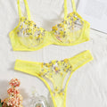 Ensemble soutien-gorge et string fleuris transparents Lila - GUAPPAA
