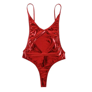 Maillot string 1 piece dos nu vinyle verni laqué sexy Downtown - GUAPPAA
