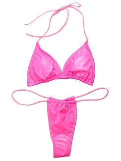 La Brillante – Bikini Micro Simili Cuir Deux Pièces Femme