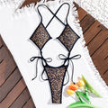 La Féline – Monokini Une Pièce Imprimé Léopard Ajouré