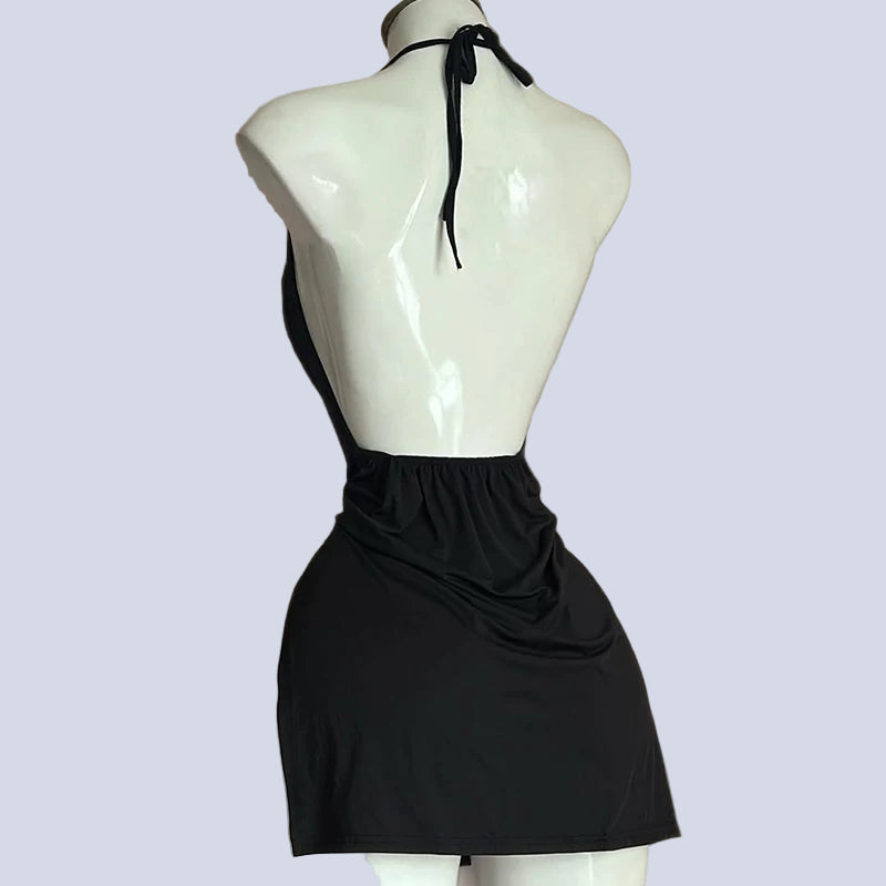 Micro robe sexy fendue très courte rouge noir La soirée - GUAPPAA