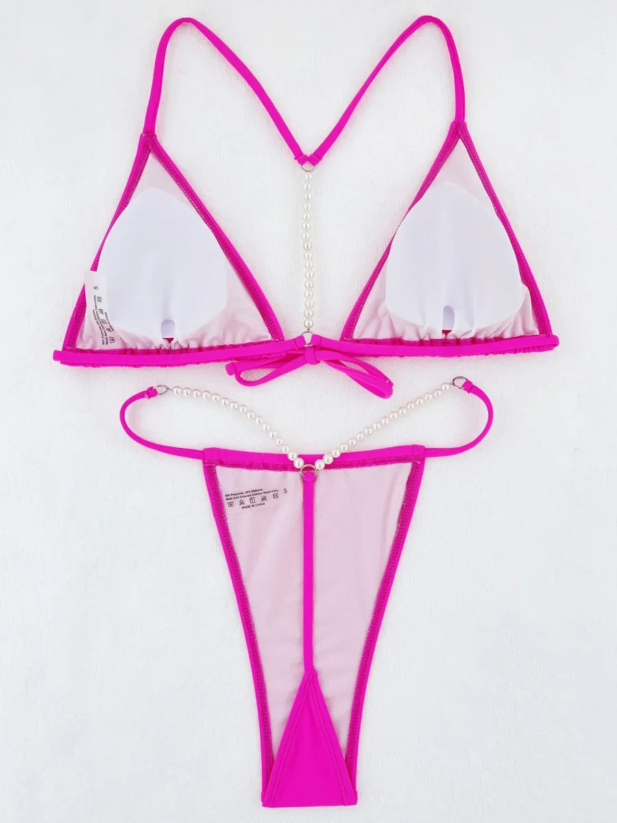 Bikini string à perles deux pièces push-up La Perla - GUAPPAA
