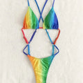 L'Arc-en-Ciel – Micro Monokini String Croisé Dégradé Dos Nu