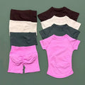 Ensemble fitness L’Élan Souple sans couture avec top manches courtes et short, vue principale