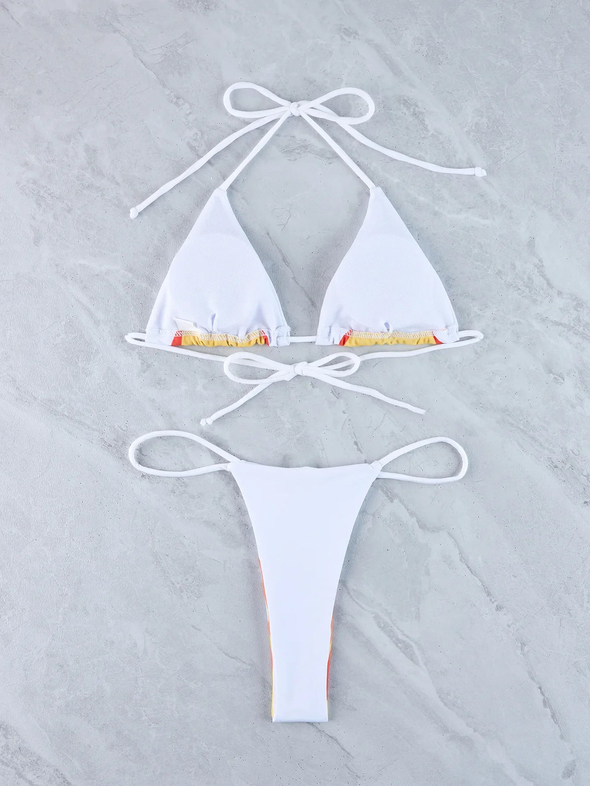 Imprimé flamme blanche du micro bikini Alicante
