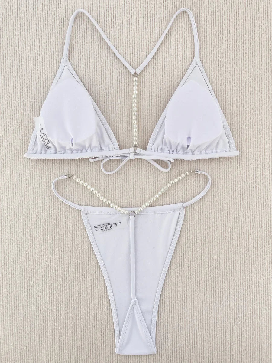 Bikini string à perles deux pièces push-up La Perla - GUAPPAA