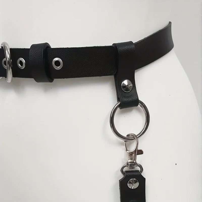 Ceinture harnais tour de cuisse à pointes rock punk Le Métal - GUAPPAA