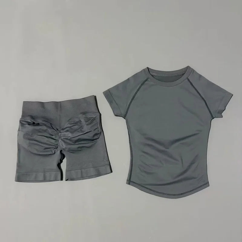 Ensemble fitness L’Élan Souple bleu électrique en nylon et élasthanne