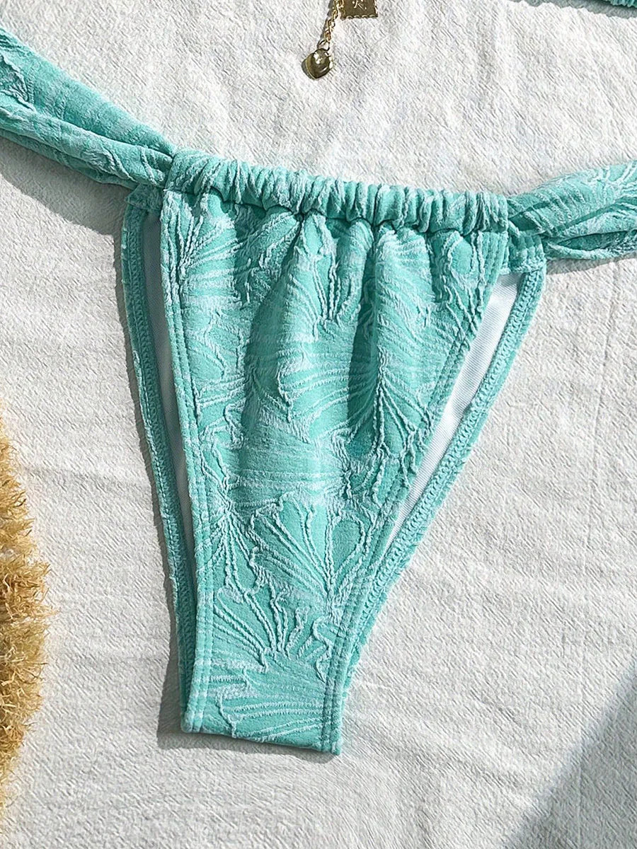 Bikini string coupe haute triangle brésilien - La Cadix Rose - Bikini - image 10