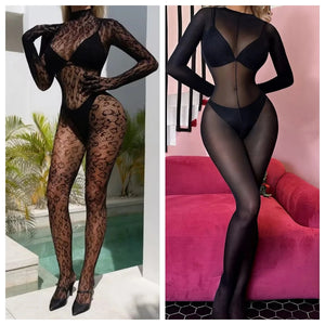 Combinaison transparente sexy noire Parda - GUAPPAA