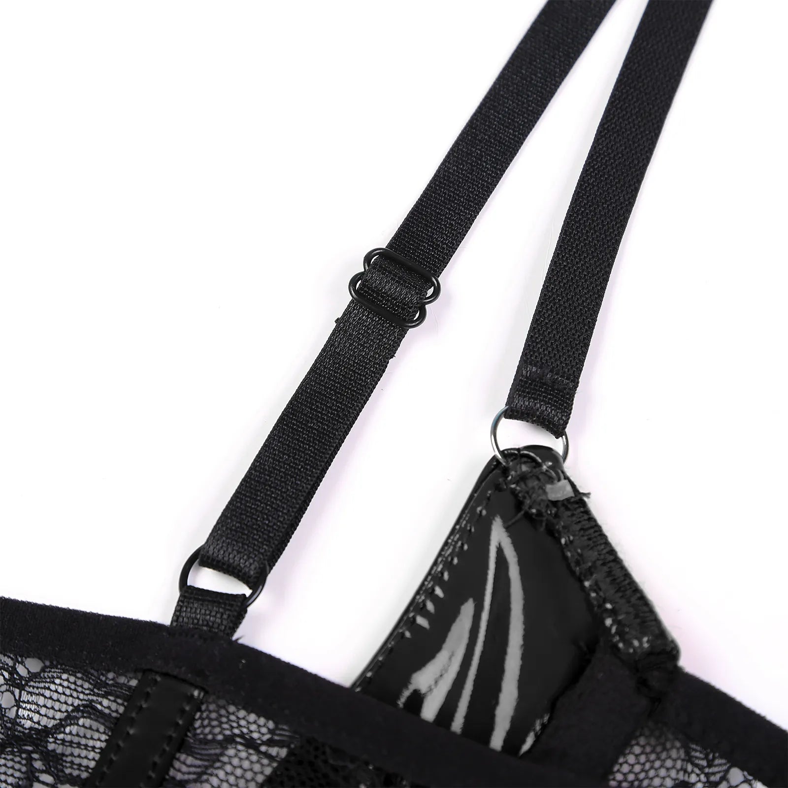 Soutien-gorge balconnet en cuir simili et dentelle Exécution - GUAPPAA